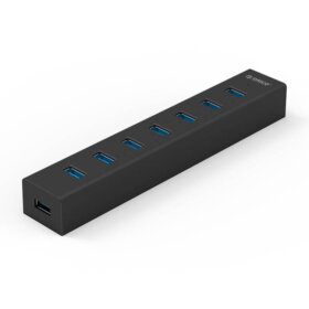 רכזת 7 יציאות USB3.0 בצבע שחור ORICO H7013-U3-V1 7 Port Hub