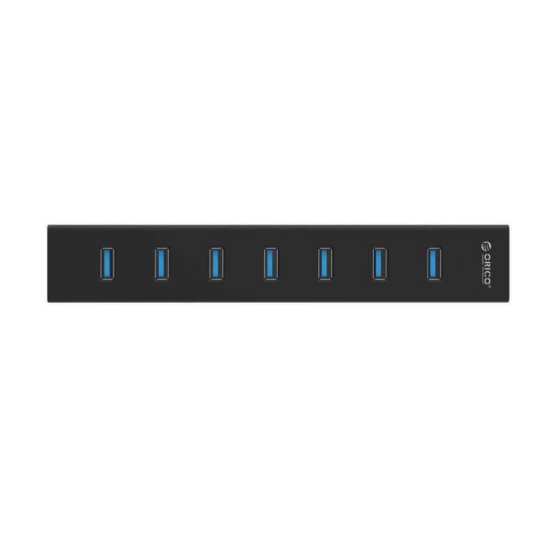 רכזת 7 יציאות USB3.0 בצבע שחור ORICO H7013-U3-V1 7 Port Hub