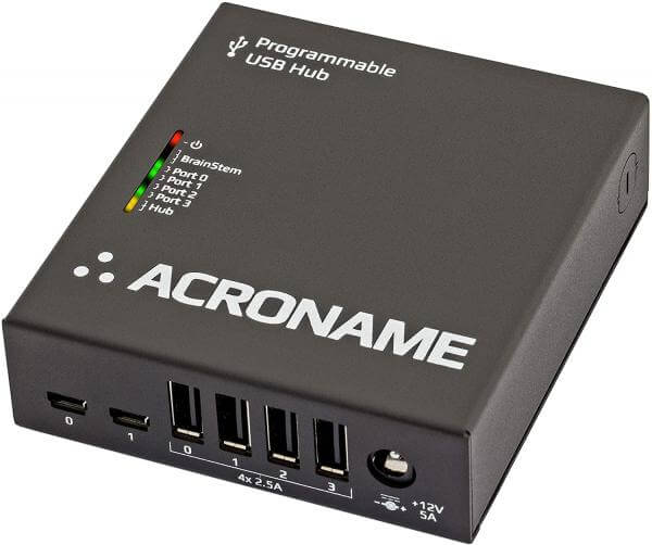 רכזת USB 2.0 תעשייתית חכמה עם 4 יציאות הניתנים לתכנות Acroname S77-USBHUB-2X4 (1)