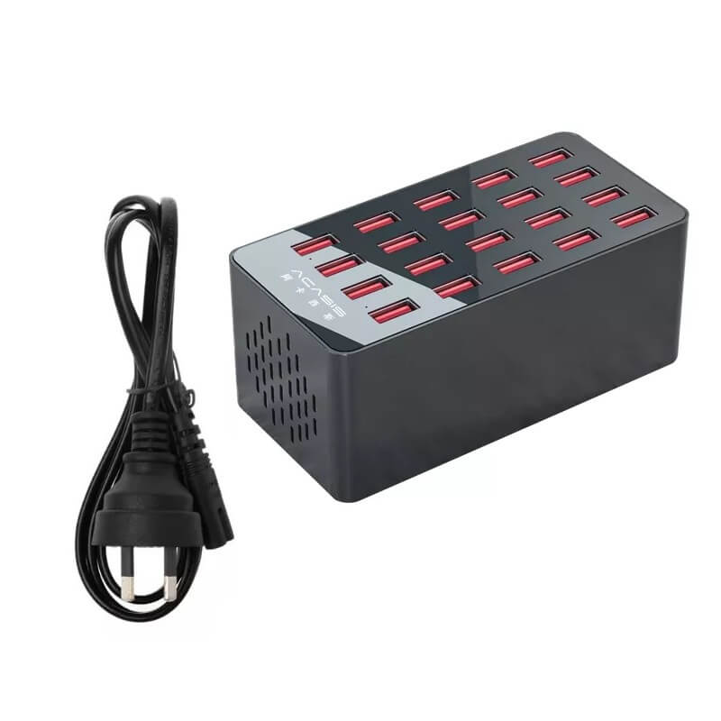 עמדת טעינה מהירה לסלולריםטאבלט 20 חיבורי USB בצבע שחור Acasis | AC838 – תמונה 2