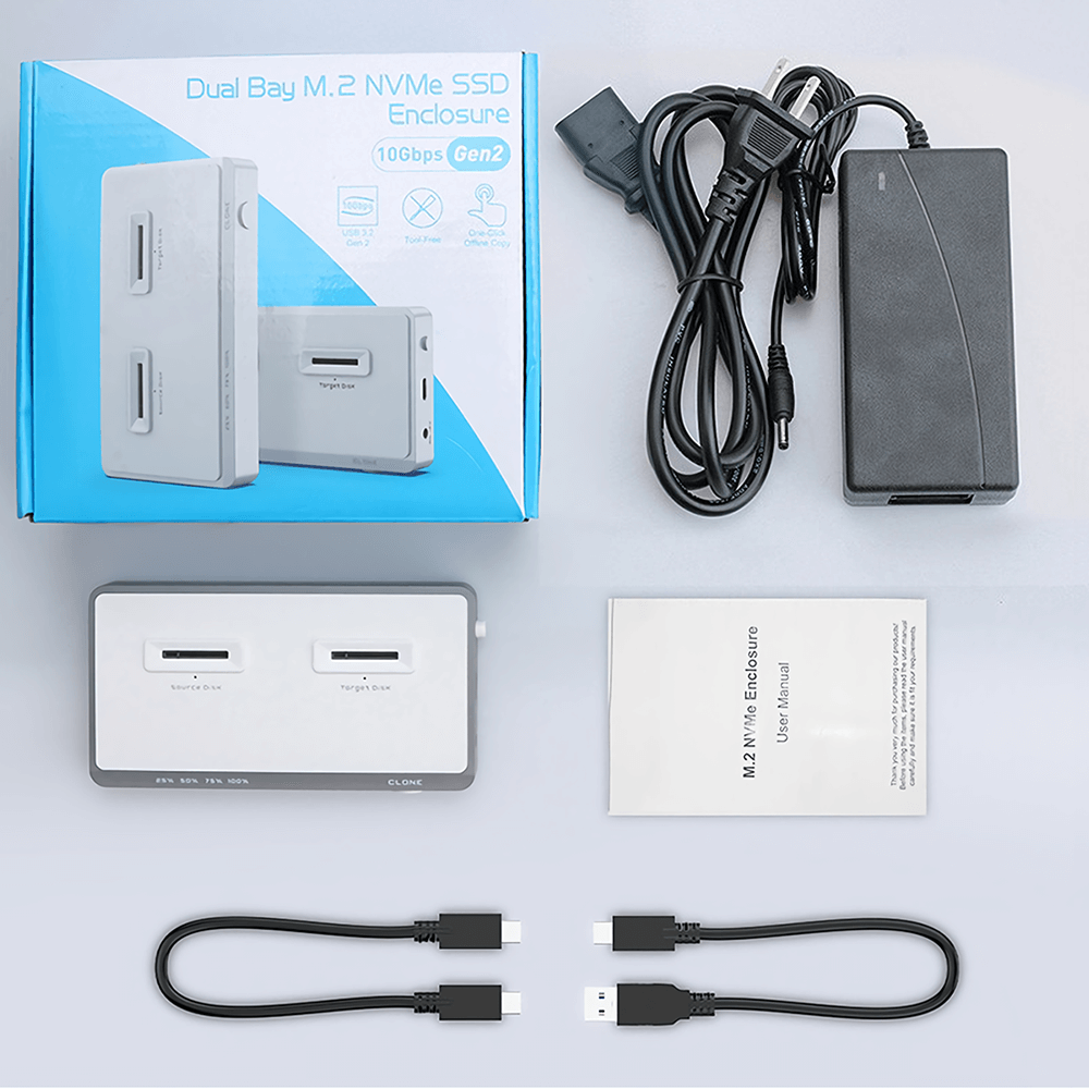 משכפל דיסקים NVMe חיבור USB-C מהירות העתקה עד Rocketek ME922 1.2GBs