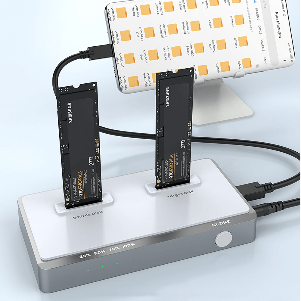 משכפל דיסקים NVMe חיבור USB-C מהירות העתקה עד Rocketek ME922 1.2GBs