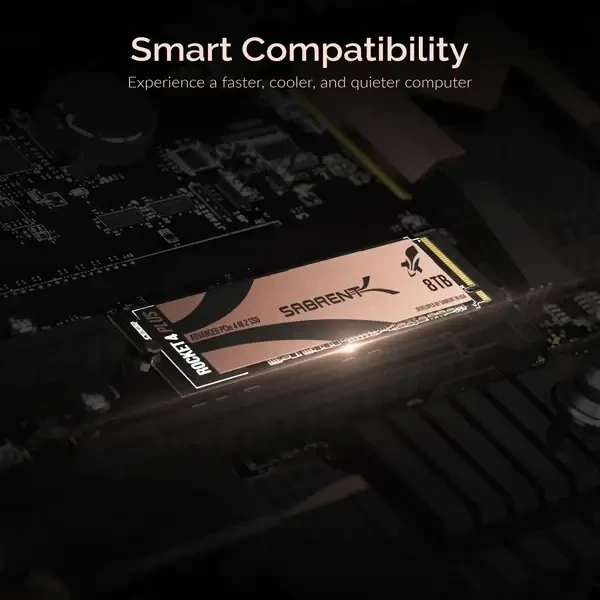 כונן פנימי SSD ניהול צריכת חשמל Sabrent | SB-RKT4P-8TB | 8TB Rocket 4 PLUS NVMe 4.0 Gen4 PCIe M.2 – תמונה 4