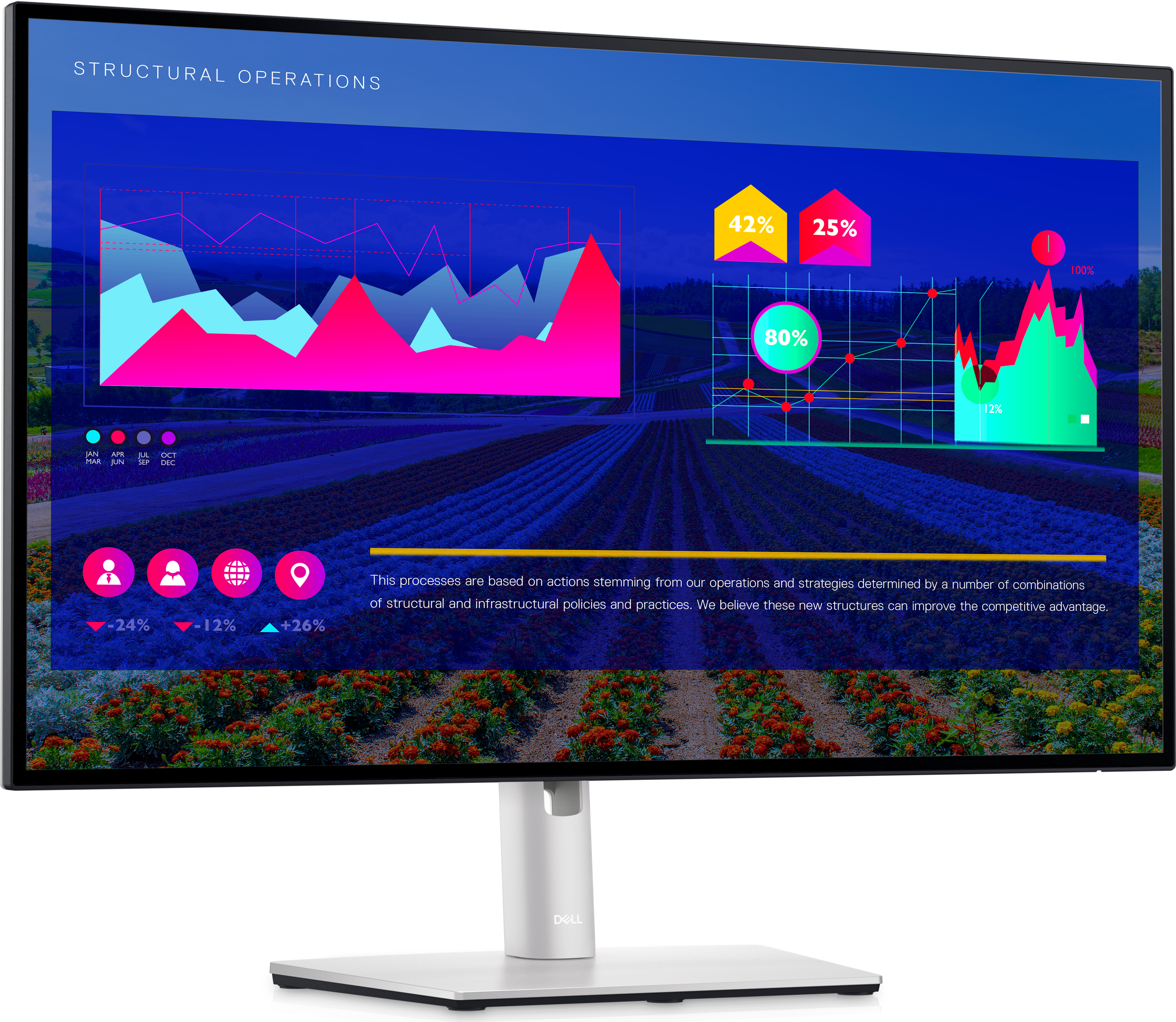 מסך מחשב דל Dell U2722D QHD IPS UltraSharp 27 Monitor