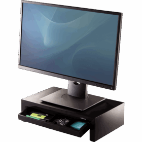 מעמד הגבהה שולחני מעוצב עם מגרה למסך Fellowes | DER8038101 | Designer Suites