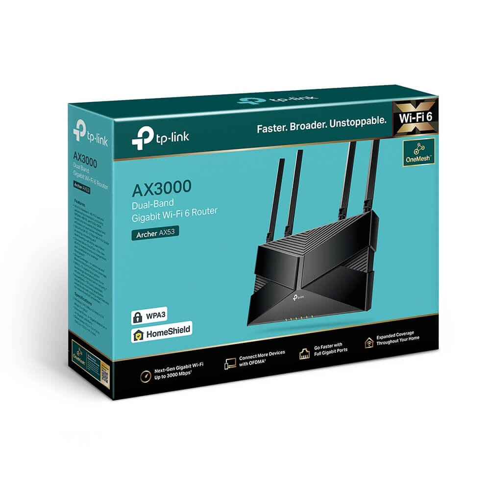 ראוטר (נתב) אלחוטי טיפילינק Tp-Link Archer AX53 AX3000 Dual-Band WiFi-6 Router