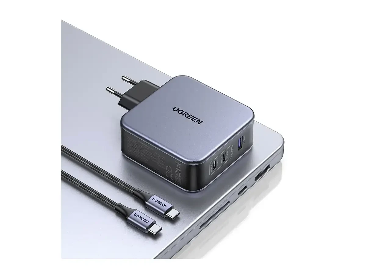 מטען קיר 3 חיבורים USB ו Type-C הספק 140W בצבע שחור UGREEN | 90549 | PD 3.1 Fast Charger – תמונה 3