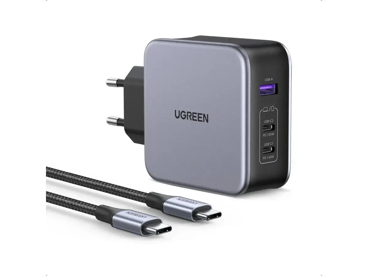 מטען קיר 3 חיבורים USB ו Type-C הספק 140W בצבע שחור UGREEN | 90549 | PD 3.1 Fast Charger – תמונה 5