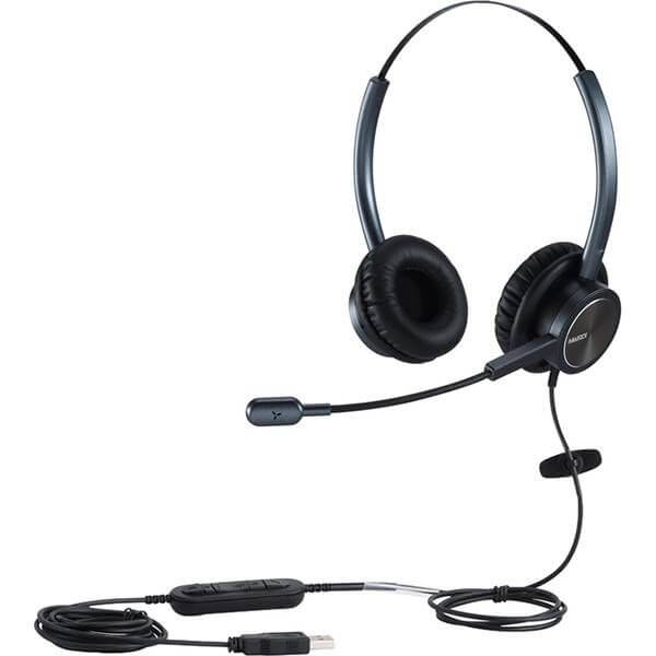 אוזניות חוטיות USB עם סינון רעשים Mairdi | MRD-809UCDB