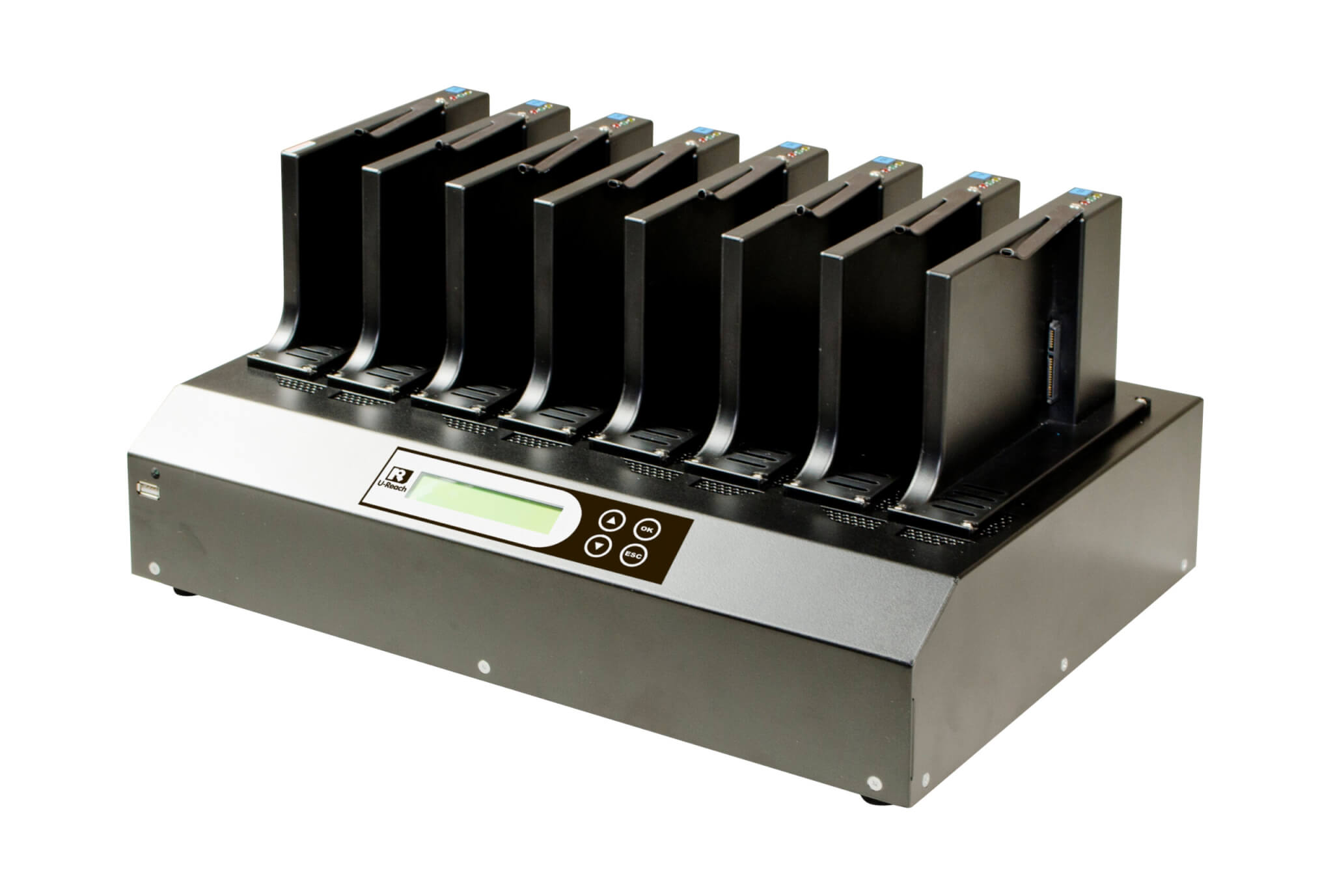 שכפול וניקוי 1 עד 7 SATA II HDD/SSD במהירות של עד 18GB לדקה UREACH | IT700H
