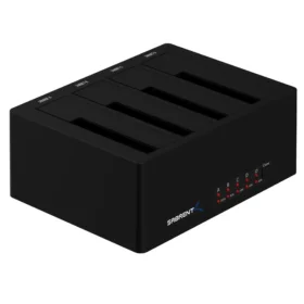 תחנת עגינה 4-Bay USB 3.0 SATA גודל 2.53.5 אינץ' SSDHDD בצבע שחור SABRENT DS-U3B4
