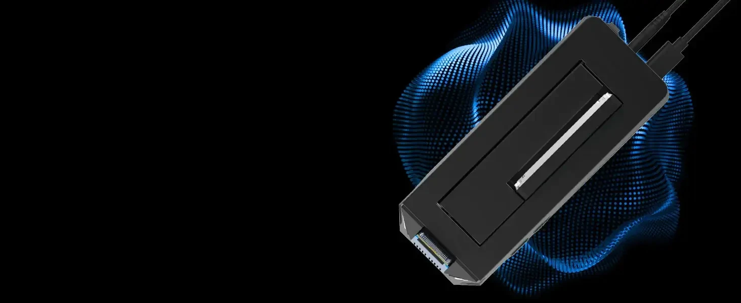 תחנת עגינה USB-C עבור M.2 PCIeNVMe ו-SATA 2.53.5 אינץ' SABRENT DS-UNHC SSD & HDD