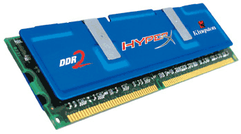זיכרון RAM כולל 1GB HyperX PC2-6000 DDR2 בצבע כחול HyperX KHX6000D2K21G