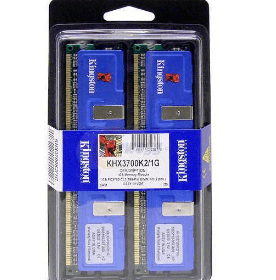 זיכרון RAM כולל 1GB HyperX PC3700 DDR בצבע כחול HyperX KHX3700K21G