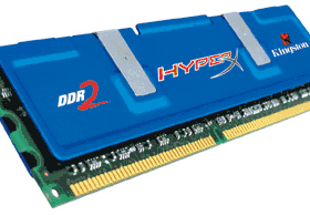 זיכרון RAM כולל 512MB HyperX PC2-6000 DDR2 בצבע כחול HyperX KHX6000D2512
