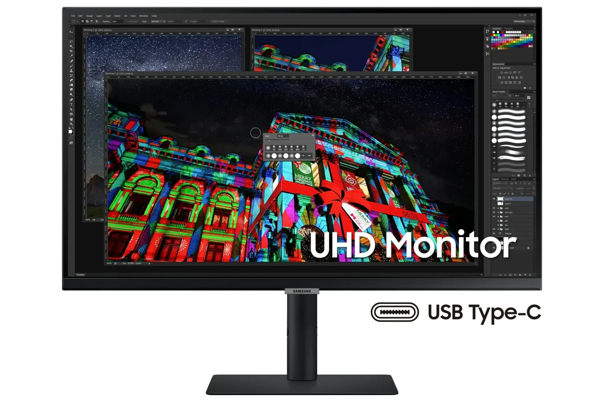 מסך מחשב 26.9 שטוח ברזולוציה של 4K UHD ופנל IPS שחור SAMSUNG S27A804UJM Odyssey