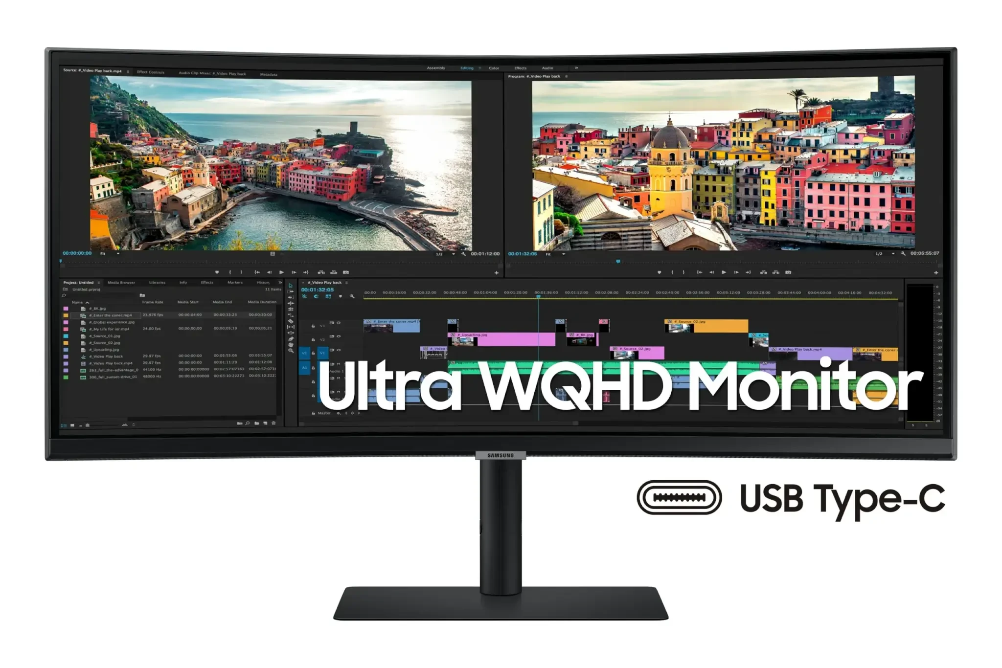 מסך מחשב 34" קעור אולטרה רחב 21:9 4K ופאנל VA שחור SAMSUNG | S34A654UBP | 100Hz WQHD