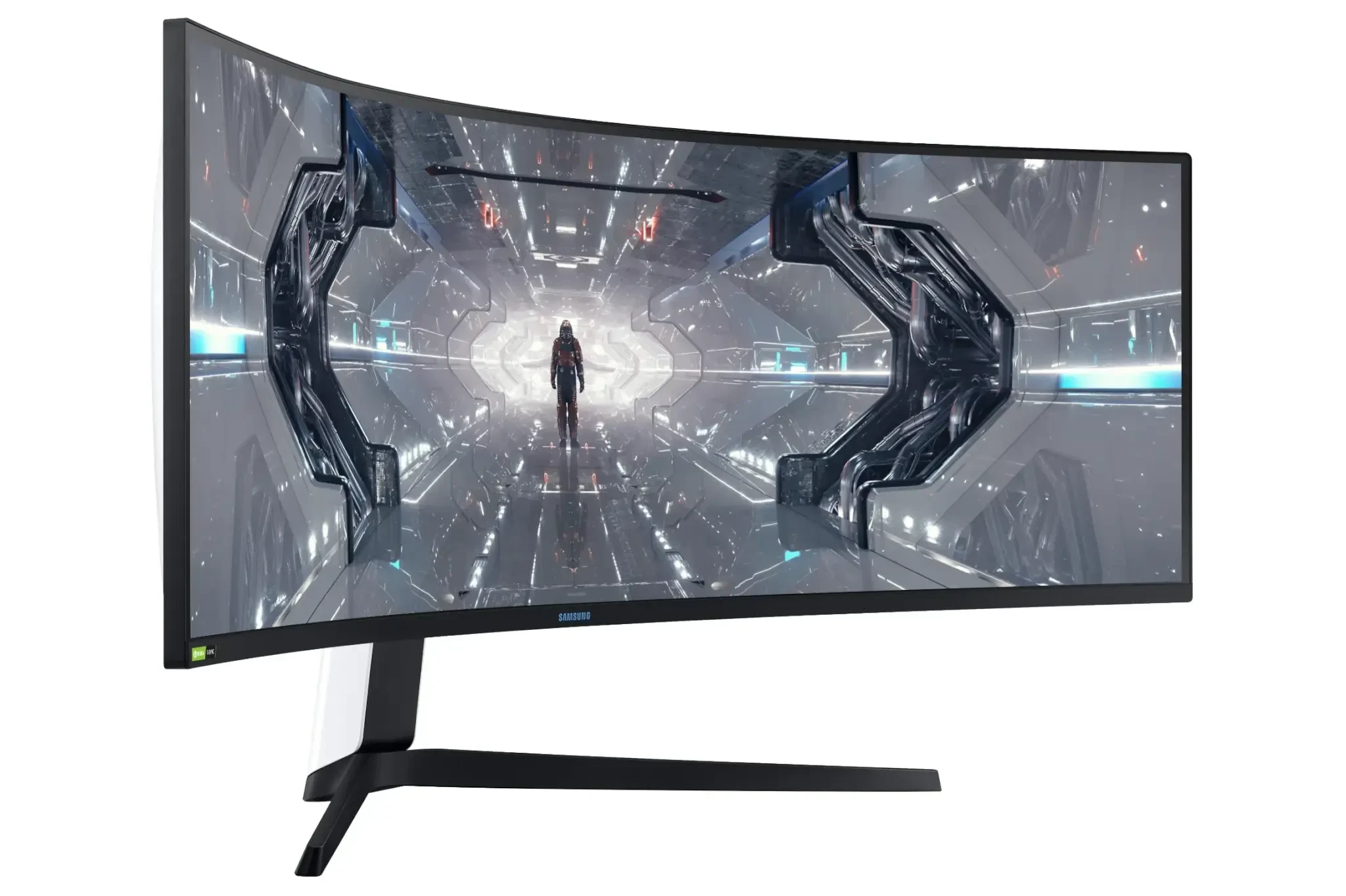 מסך מחשב 48.7 גיימינג קעור QLED לבן קצב רענון 240Hz שחור SAMSUNG C49G95TSSM Odyssey G9