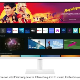 מסך מחשב חכם 31.5 שטוח ברזולוציה של 4K UHD ופנל IPS לבן SAMSUNG S32BM701UM Odyssey