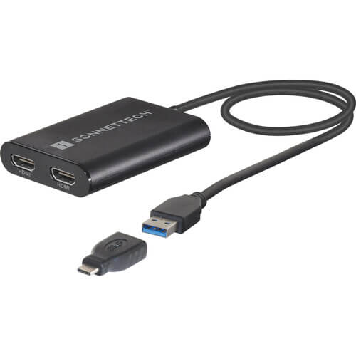 מתאם HDMI מסוג DisplayLink USB Type-A לכפול עבור מחשבי M1 ו-M2 שחור SONNET 732311013232