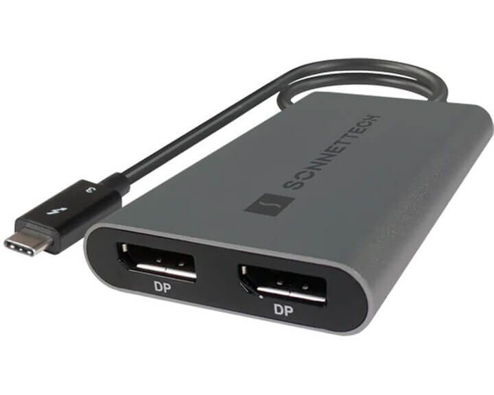 מתאם Thunderbolt Dual 4K 60Hz DisplayPort בצבע שחור SONNET 0732311013362
