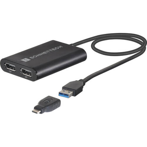 מתאם Thunderbolt Dual 4K 60Hz DisplayPort עבור מחשבי M1 ו-M2 בצבע שחור SONNET 732311013225