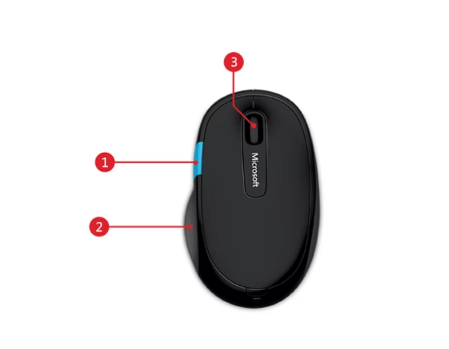 עכבר מודרני אלחוטי חיבור USB עד 10 מטר חברת מיקרוסופט Microsoft | H3S-00001 | Bluetooth
