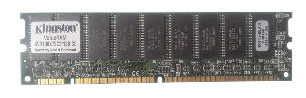 זיכרון כולל 128MB PC100 100MHz ECC בצבע ירוק HyperX KVR100X72C2128