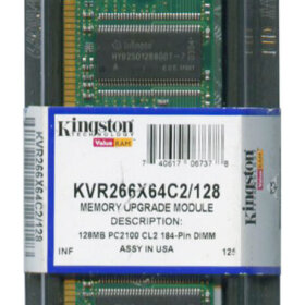 זיכרון כולל 128MB PC2100 DDR-266MHz non-ECC בצבע ירוק HyperX KVR266X64C2128