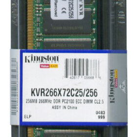 זיכרון כולל 256MB PC2100 DDR-266MHz ECC בצבע ירוק HyperX KVR266X72C25256