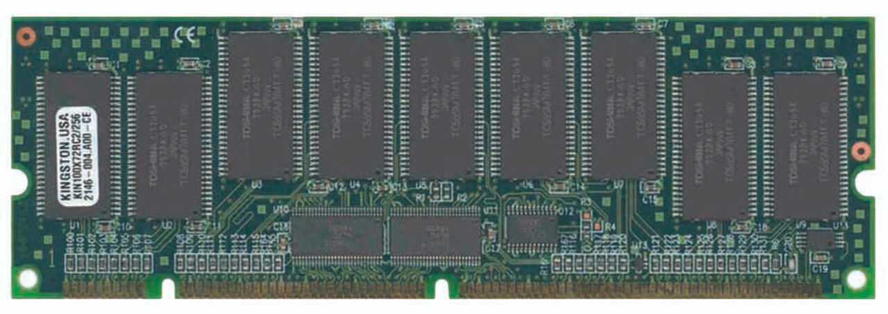 זיכרון כולל 256MB SDRAM Registered ECC PC-100 בצבע ירוק HyperX KVR100X72RC2256