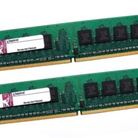 זיכרון כולל 2GB (2 x 1GB Kit) 533MHz PC2-4200 240-pin DIMM בצבע ירוק HyperX KVR533D2N4K22G