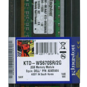 זיכרון כולל 2GB PC2-3200 DDR2-400MHz ECC בצבע ירוק HyperX KTD-WS670SR2G