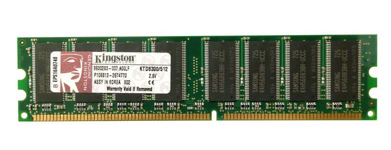 זיכרון כולל 512MB DDR-400MHz PC3200 Non-ECC בצבע ירוק HyperX KTD8300512