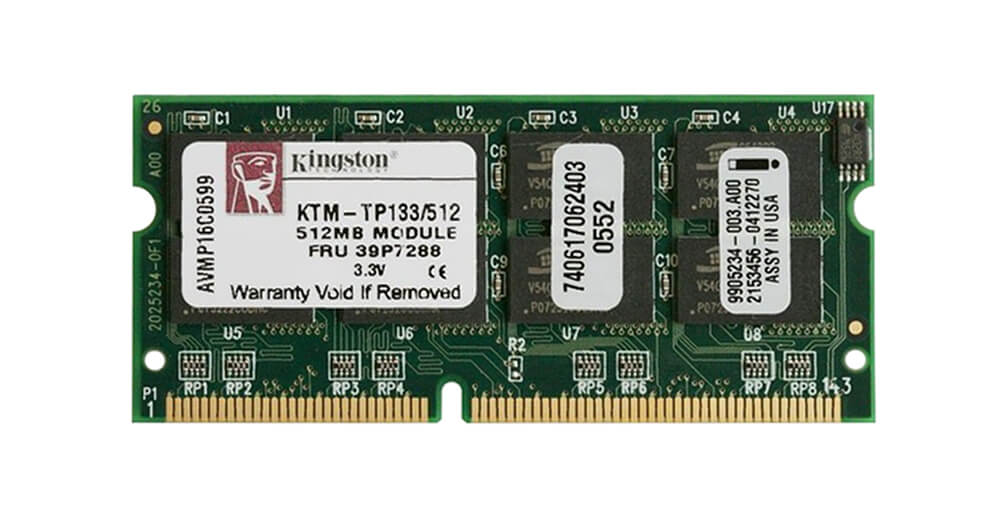 זיכרון כולל 512MB PC133 133MHz non-ECC Unbuffered CL3 בצבע ירוק HyperX KTM-TP133512
