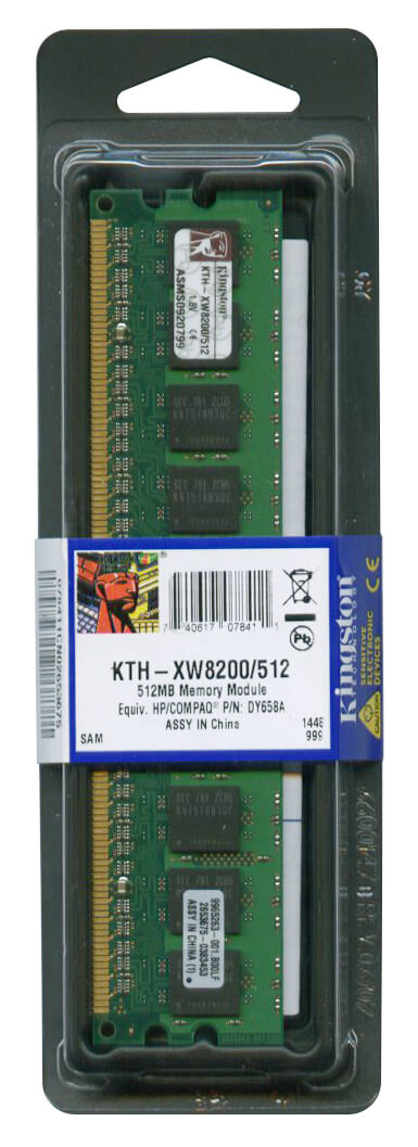 זיכרון כולל 512MB PC2-3200 DDR2-400MHz ECC בצבע ירוק HyperX KTH-XW8200512