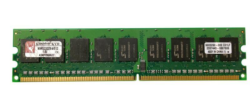 זיכרון כולל 512MB PC2-4200 DDR2-533MHz ECC בצבע ירוק HyperX KVR533D2E4512