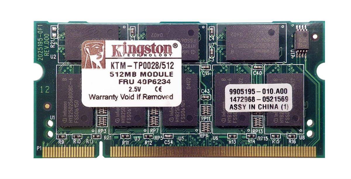 זיכרון כולל 512MB PC2100 DDR-266MHz non-ECC בצבע ירוק HyperX KTM-TP0028512