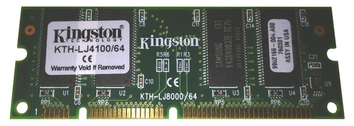 זיכרון כולל 64MB 100MHz PC100 Non-ECC Unbuffered CL2 בצבע ירוק HyperX KTH-LJ410064