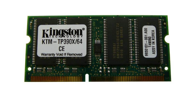 זיכרון כולל 64MB PC100 100MHz non-ECC Unbuffered CL2 בצבע ירוק HyperX KTM-TP390X64