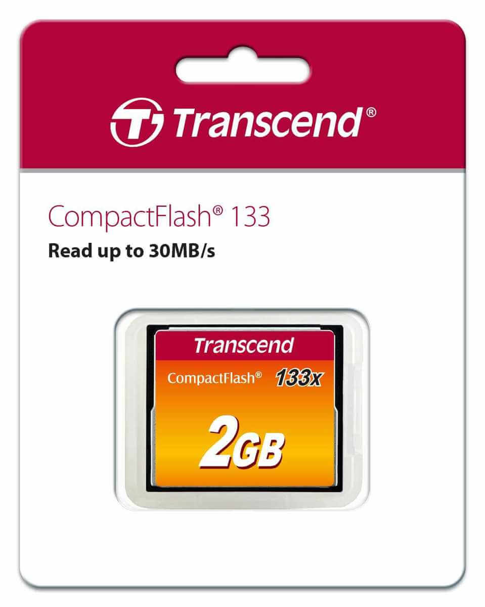 כרטיס זיכרון Transcend 2GB CF x133 כולל קוד מובנה לזיהוי ותיקון שגיאות העברה HyperX CF2GB