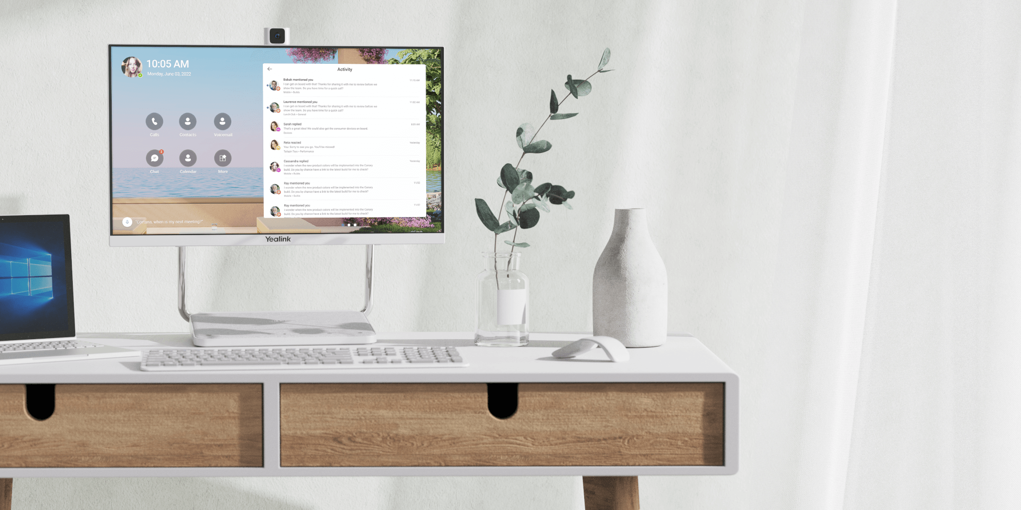 Office Desktop שולחני 24 אינץ' מתאים לשתפ ופגישות כולל צג מגע Yealink A24 8638272