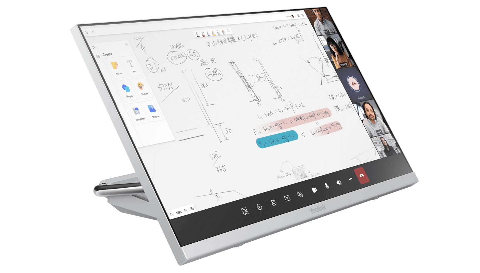 Office Desktop שולחני 24 אינץ' מתאים לשתפ ופגישות כולל צג מגע Yealink A24 8638272