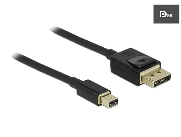 חיבור מסך DisplayPort תקע מיני DP לתקע DP זכר/זכר DELOCK | 84927 | 8K | 60hertz