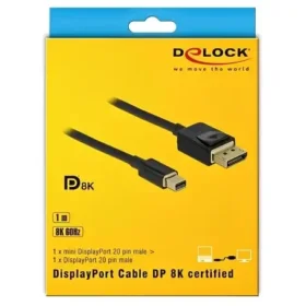 חיבור מסך DisplayPort תקע מיני DP לתקע DP זכרזכר DELOCK 84928 8K 60hertz