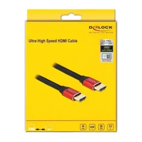 כבל HDMI 8K Certified ז/ז בצבע אדום DELOCK | 85774 | 8K | 60hertz