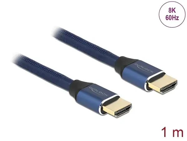 כבל HDMI 8K Certified ז/ז בצבע כחול DELOCK | 85446 | 8K | 60hertz