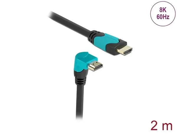 כבל HDMI 8K בזווית 90° למטה ז/ז DELOCK | 86991 | 8K | 60hertz