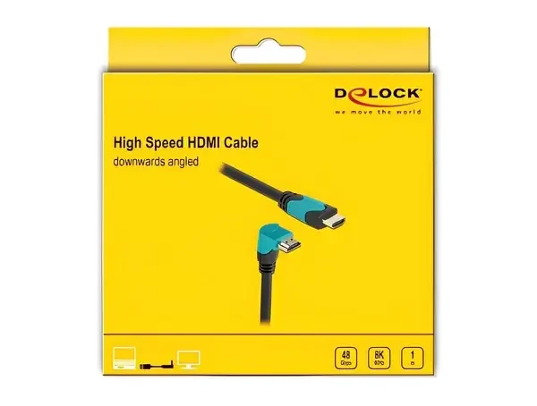 כבל HDMI 8K בזווית 90° למטה ז/ז DELOCK | 86991 | 8K | 60hertz