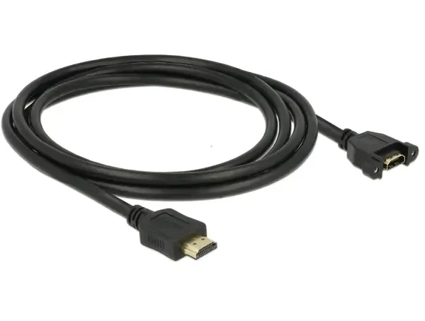 כבל HDMI-A להתקנה בפאנל עם מרחק בין הברגים 30 מ"מ ז/נ DELOCK | 85464 | 4K